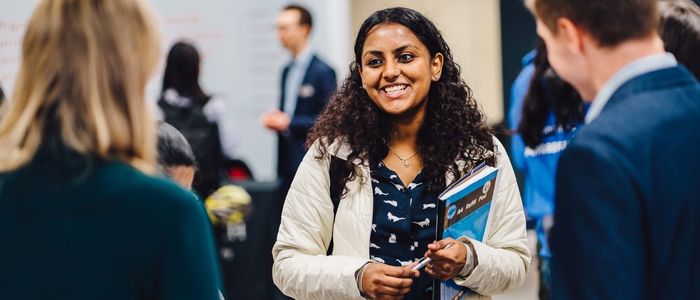 student at a careers event