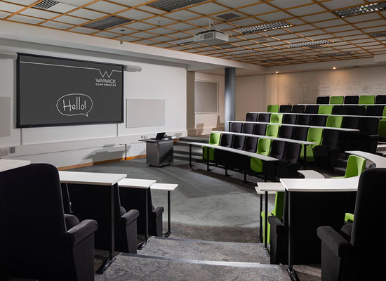 Scarman 130 seat lecture theatre A picture of one of our lecture theatre style meeting spaces
