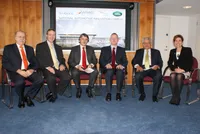 Dr Epple, JLR, Professor Stuart Croft, University of Warwick,  Dr Ralf Speth, JLR, Mr Ken Sloan, University of Warwick, Professor Lord Bhattacharyya, WMG and Mrs Rosie Drinkwater, University of Warwick
