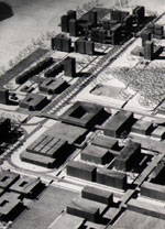 Early architect's concept model of campus